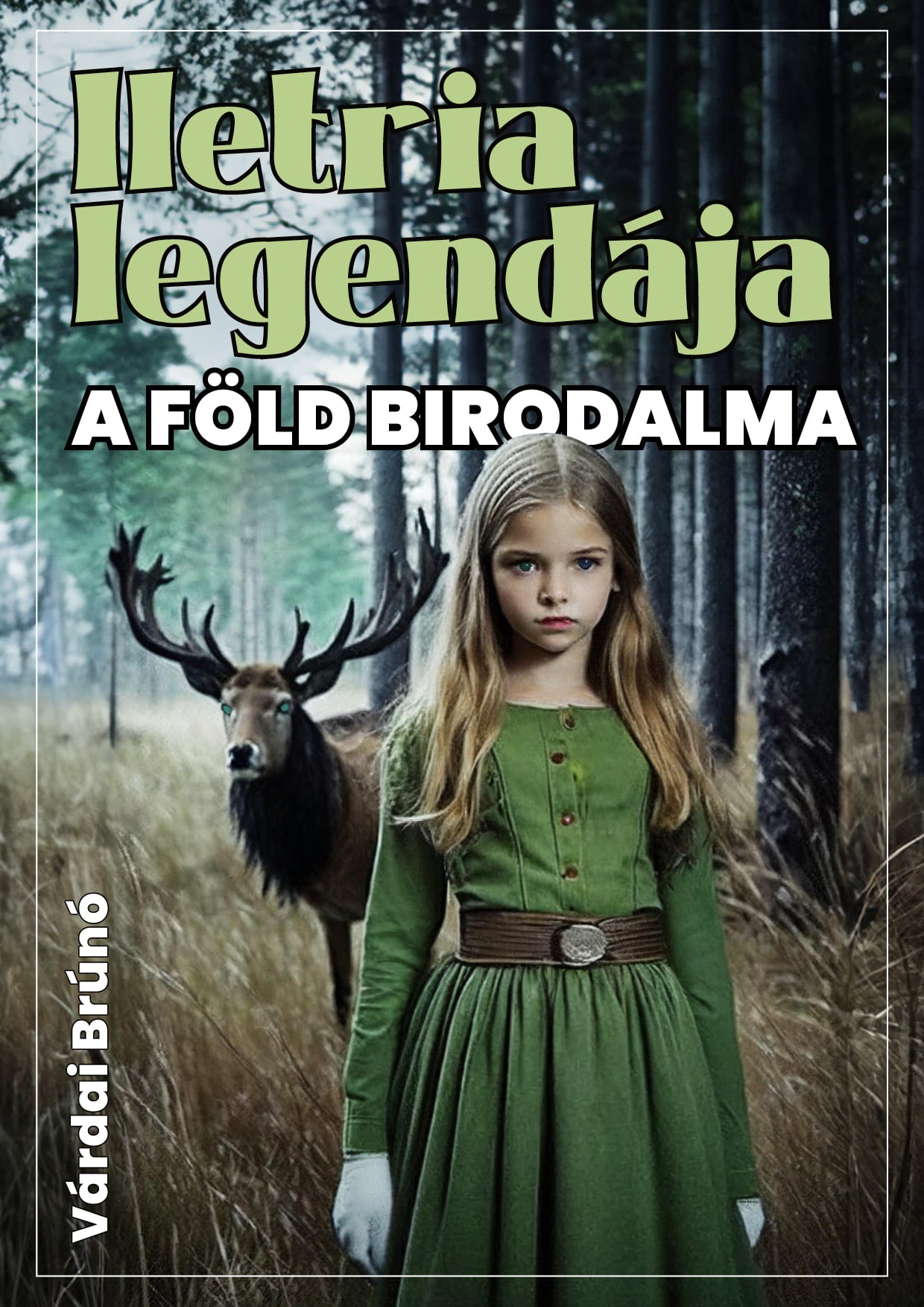 Az Iletria legendája 1. kötetének borítógrafikája. Werk képek, photoshop, indesign és némi AI segítségével létrehozott.